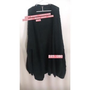 Free People dark green oversized cardigan